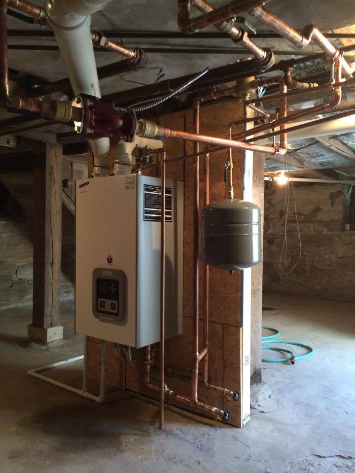 plumbing water heater basement